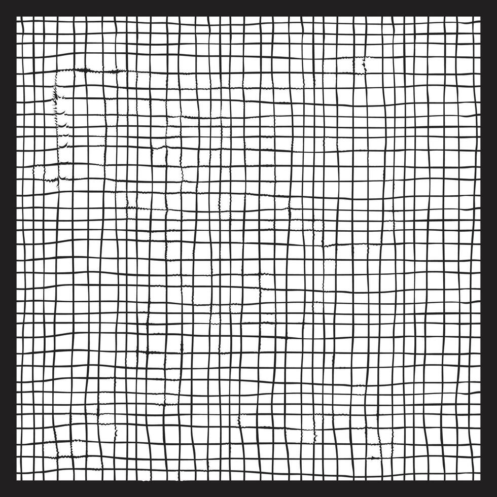 Monochrome Grid Hand-Drawn Pattern vector