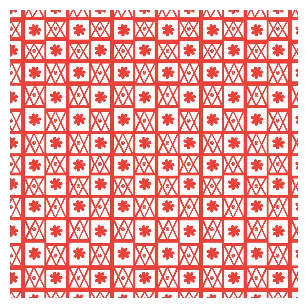 Red and White Grid Tile Pattern vector