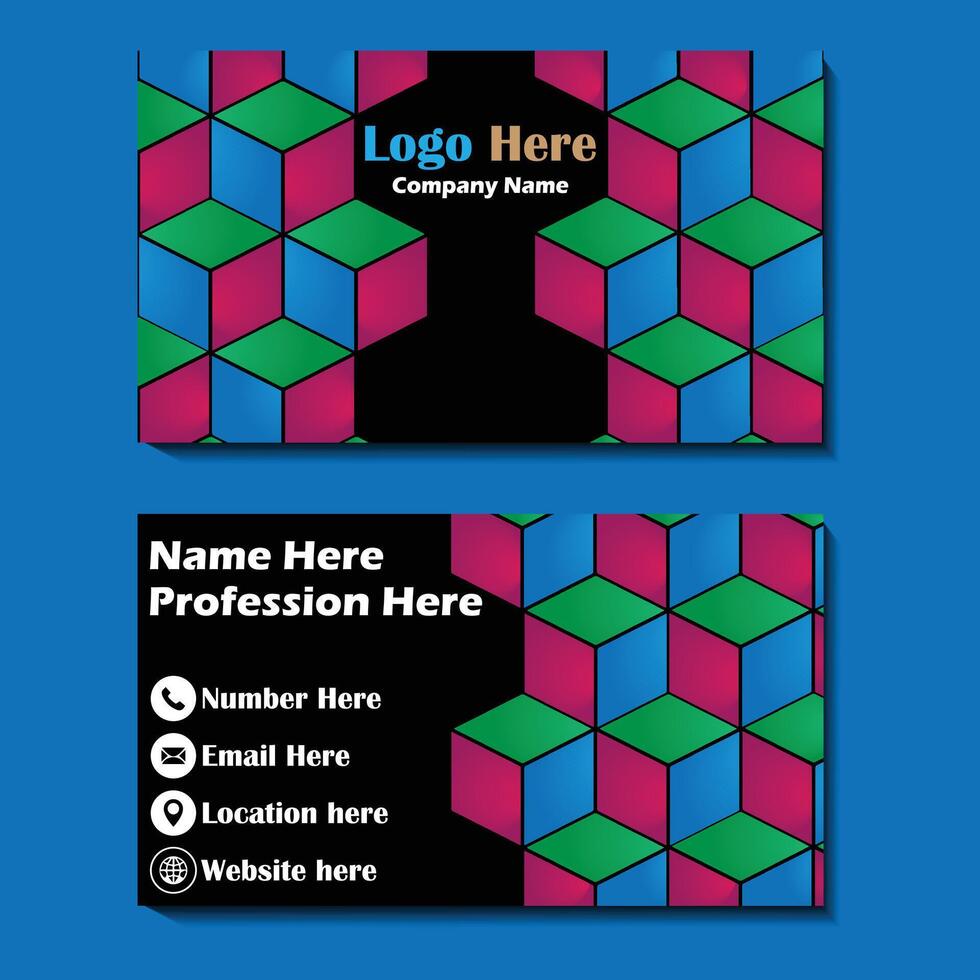 cube Business Card Design vector