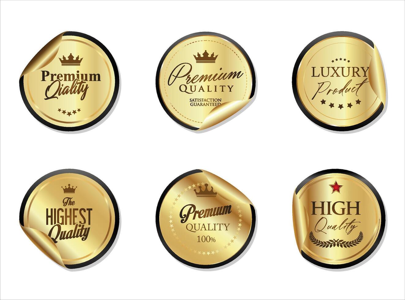VIP and premium emblem black and gold isolated on white background vector