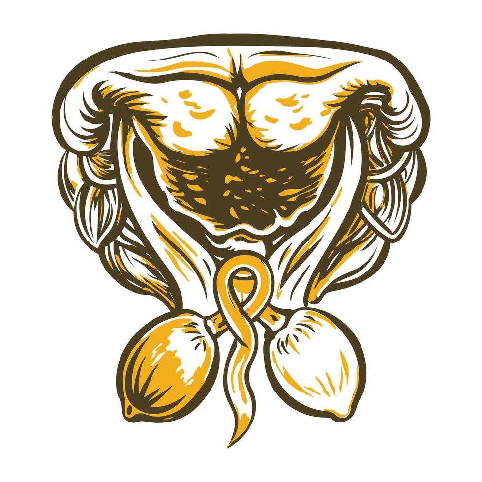 A vintage illustration of testes disease vector
