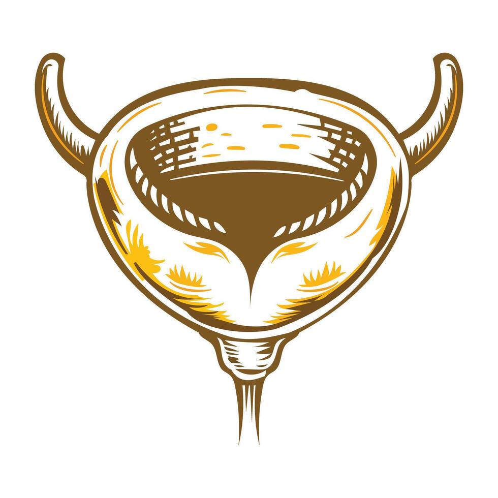 An illustration of bladder in vintage style vector