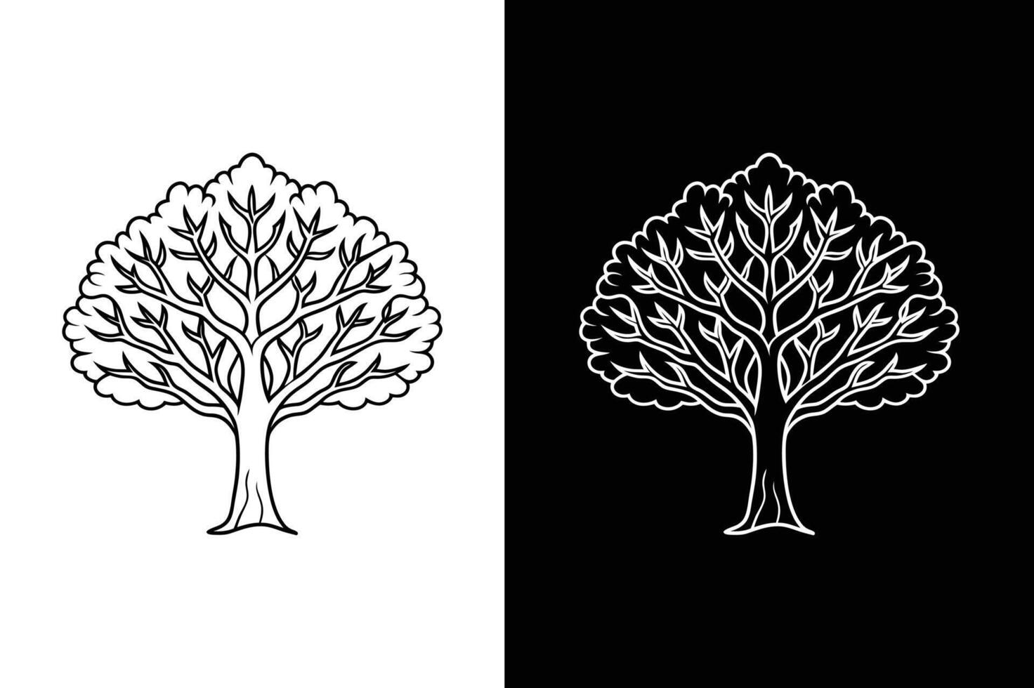 Customizable Tree Icon Template. Editable Symbol in Black and White vector