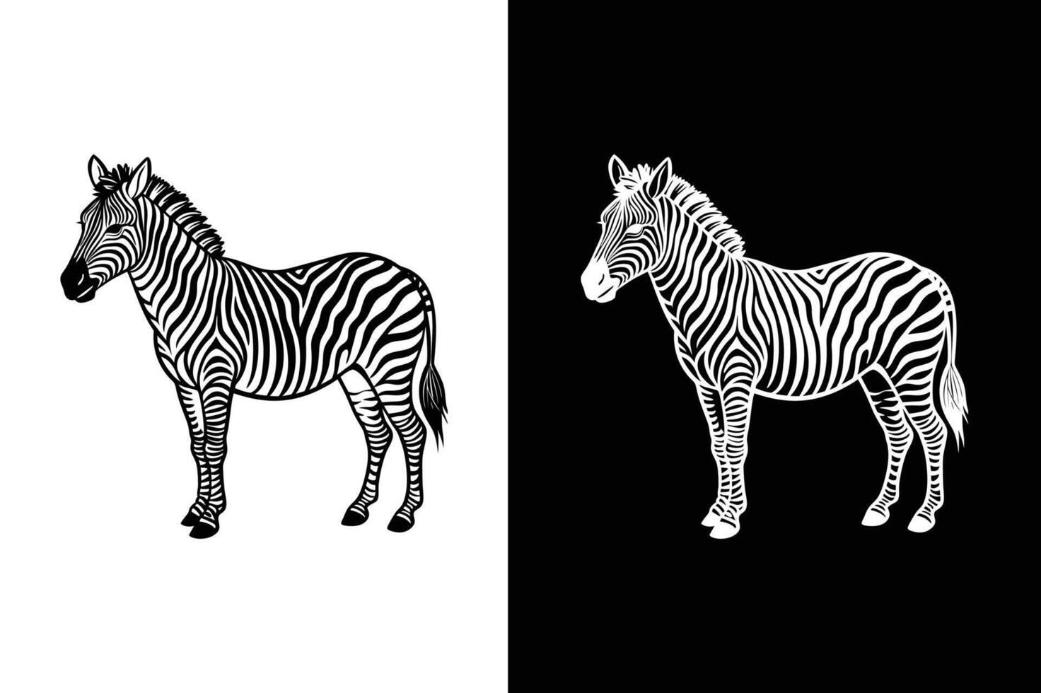 Timeless Black Zebra Logo Design. Striking Black and White Concept vector