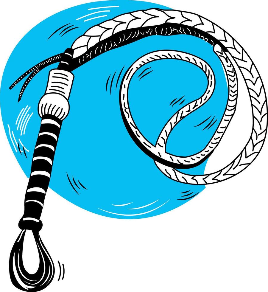 A sketchy illustration of western whip vector