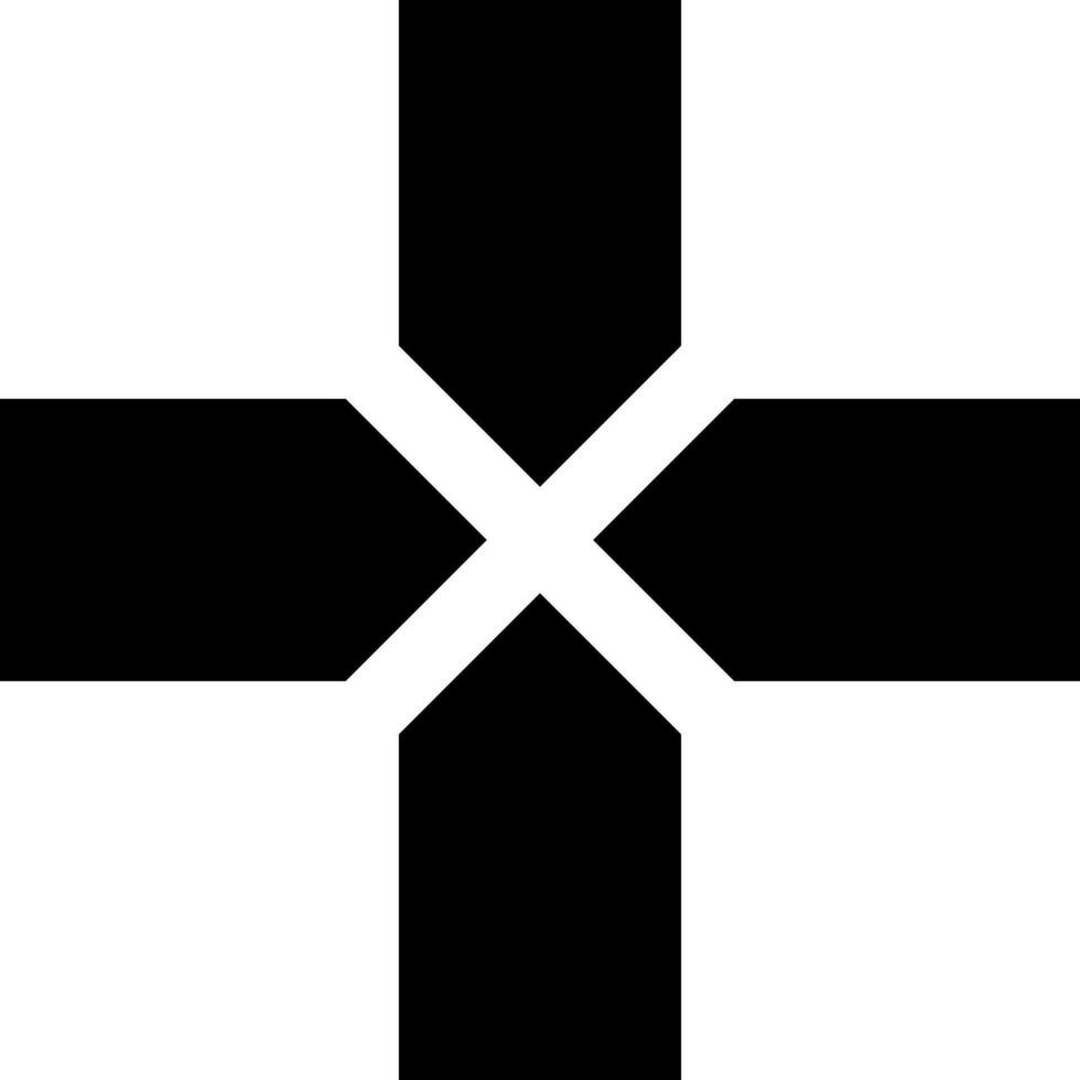 Simple flat minimalist divided cross vector