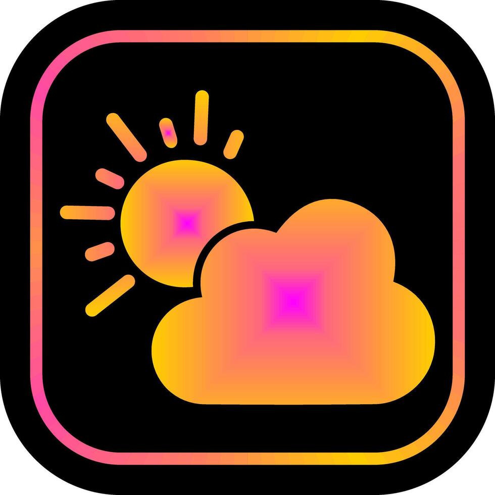 Sun Behind Small Cloud Icon Design vector