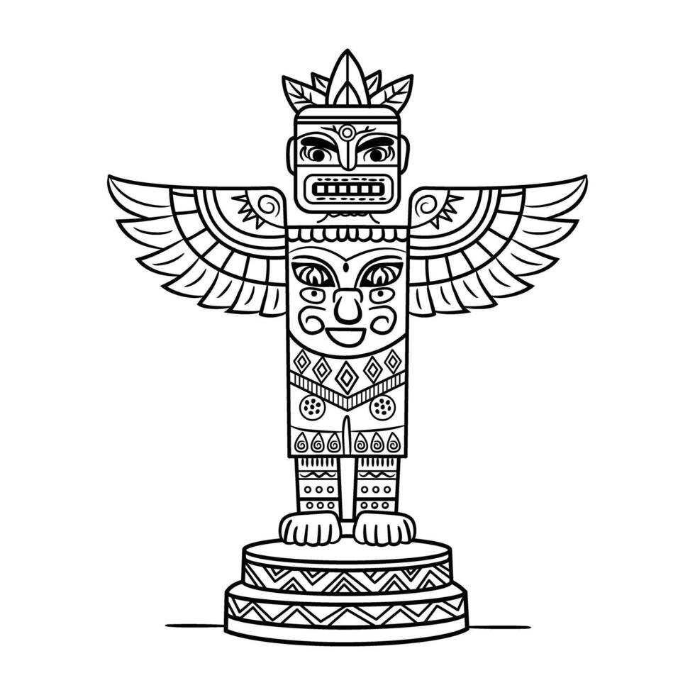 Totem of the aztec, illustration vector