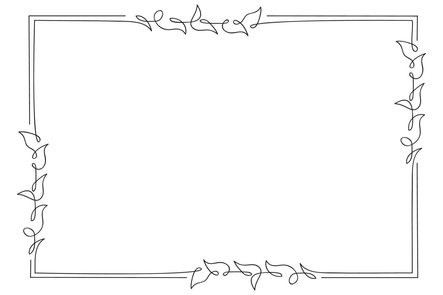 Ornament hand-drawn line decorative elegance artwork rectangle wedding style. illustration vector