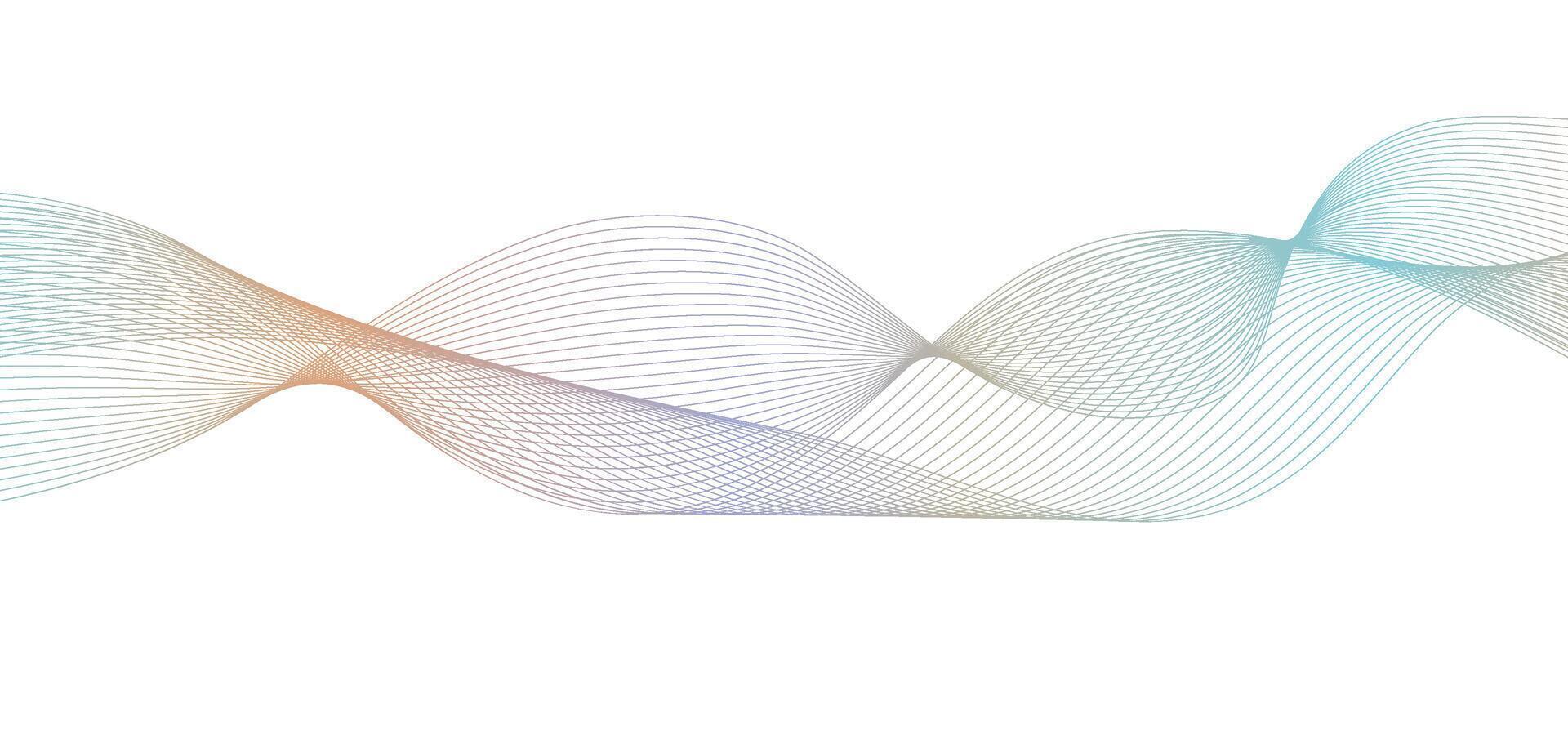 Undulate gradient line wavy on white background.Technology geometric data science illustration. Isolated wave swirl on white background. vector