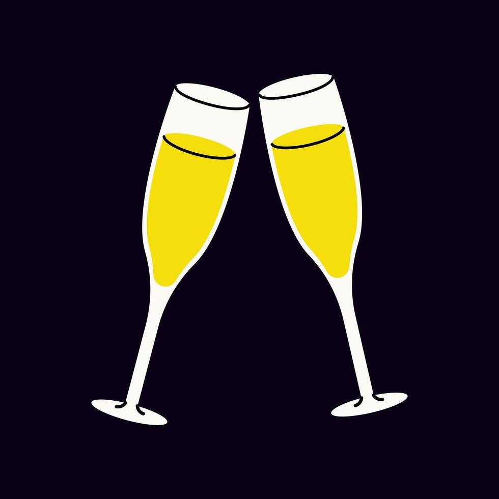 Toasting with champagne flutes during a celebratory event or special occasion vector