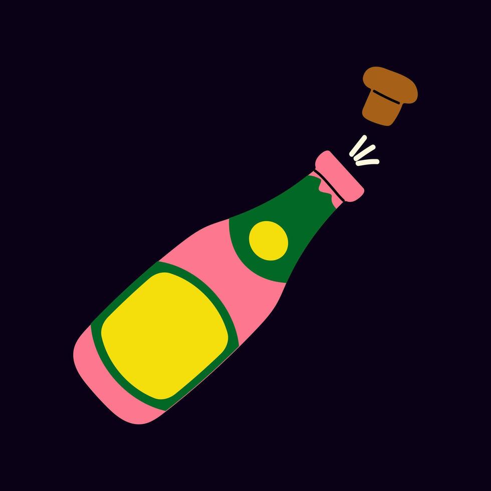 Celebrating with a sparkling beverage bottle opening at a festive occasion vector