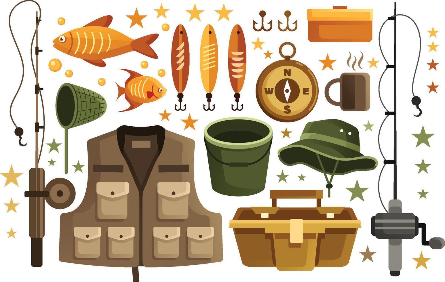 Fishing Elements Illustration vector