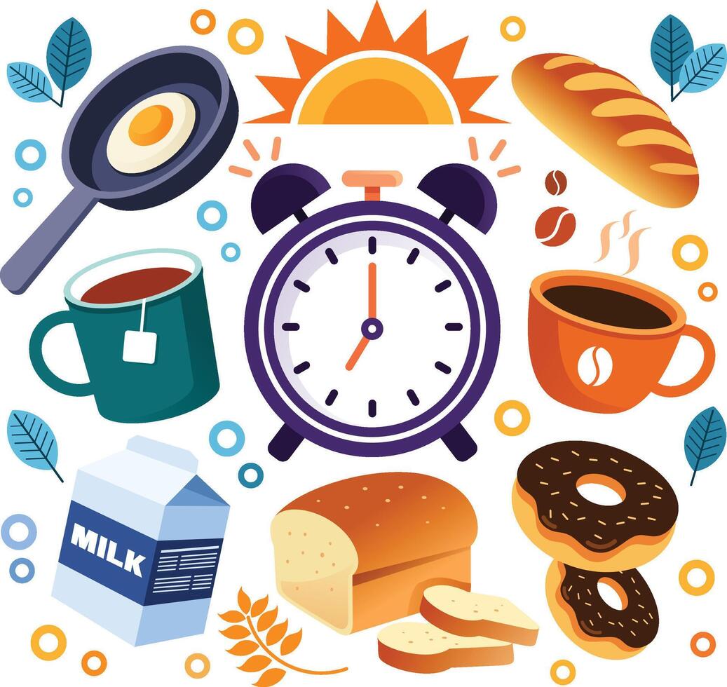 Breakfast Elements Illustration vector