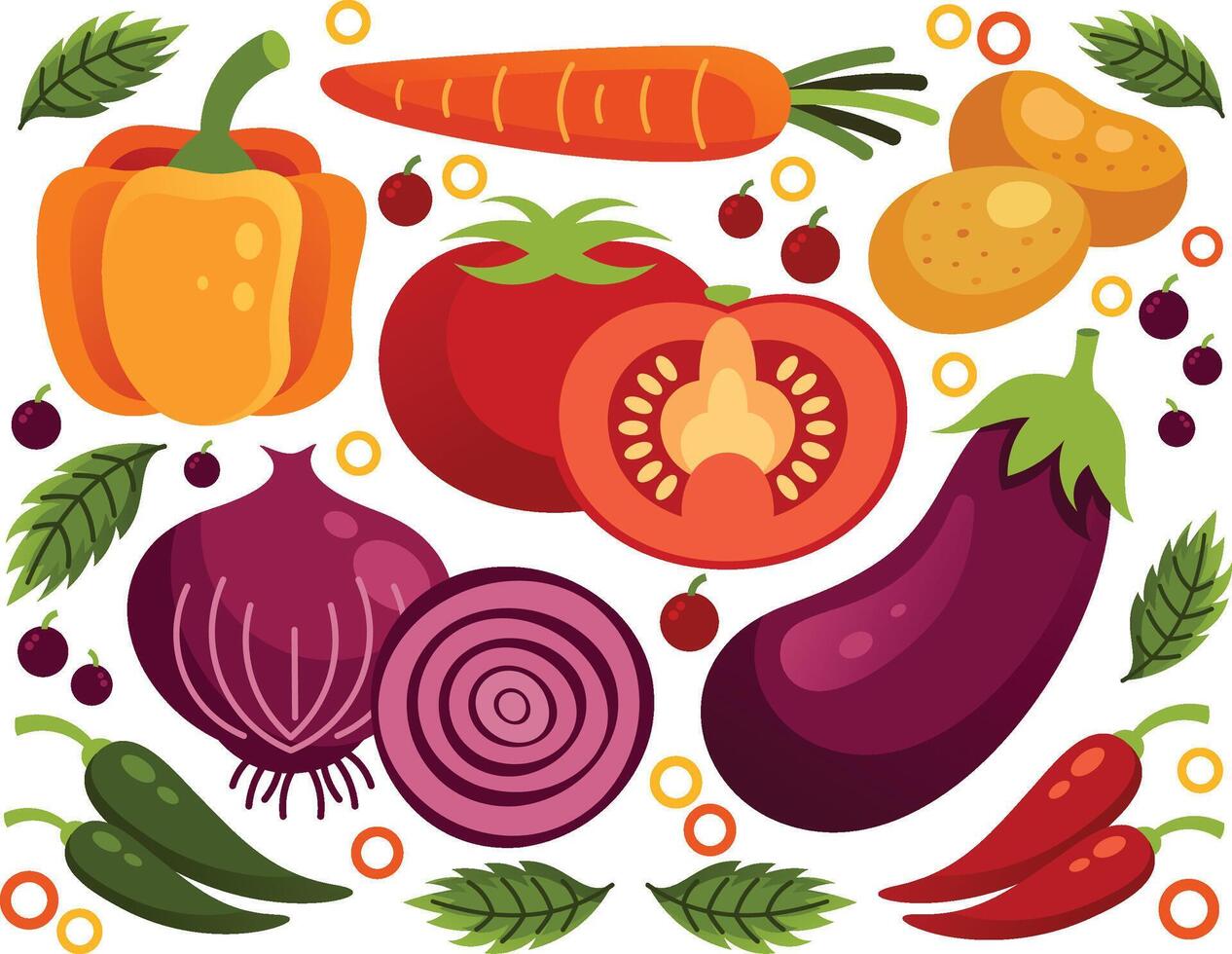 Vegetables Elements Illustration vector