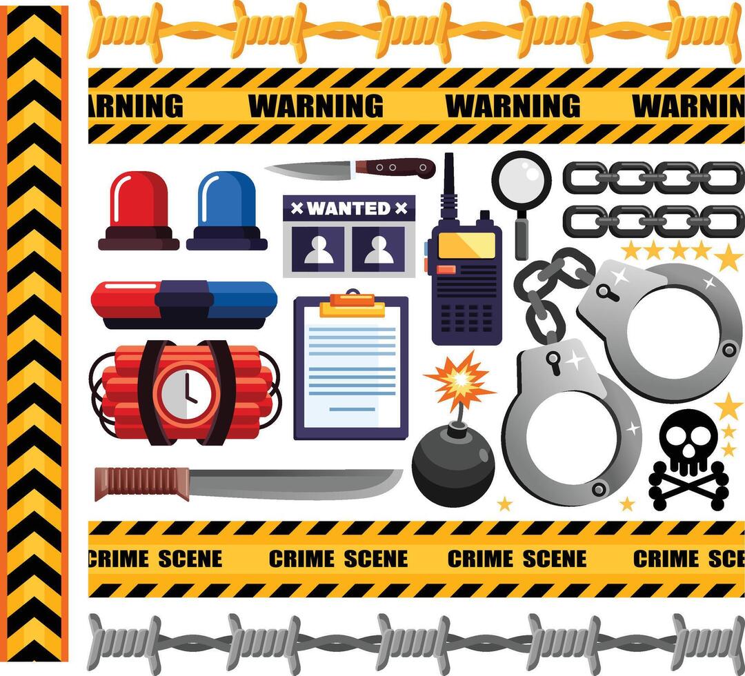 Crime Elements Illustration vector