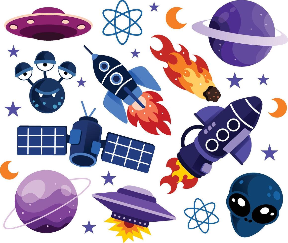 Space Objects Illustration vector