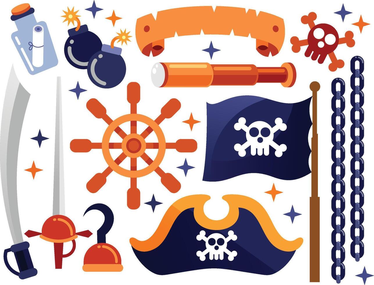 Pirates Elements Illustration vector