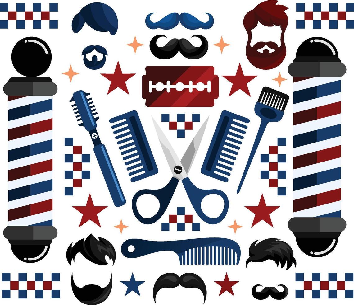 Barber Elements Illustration vector