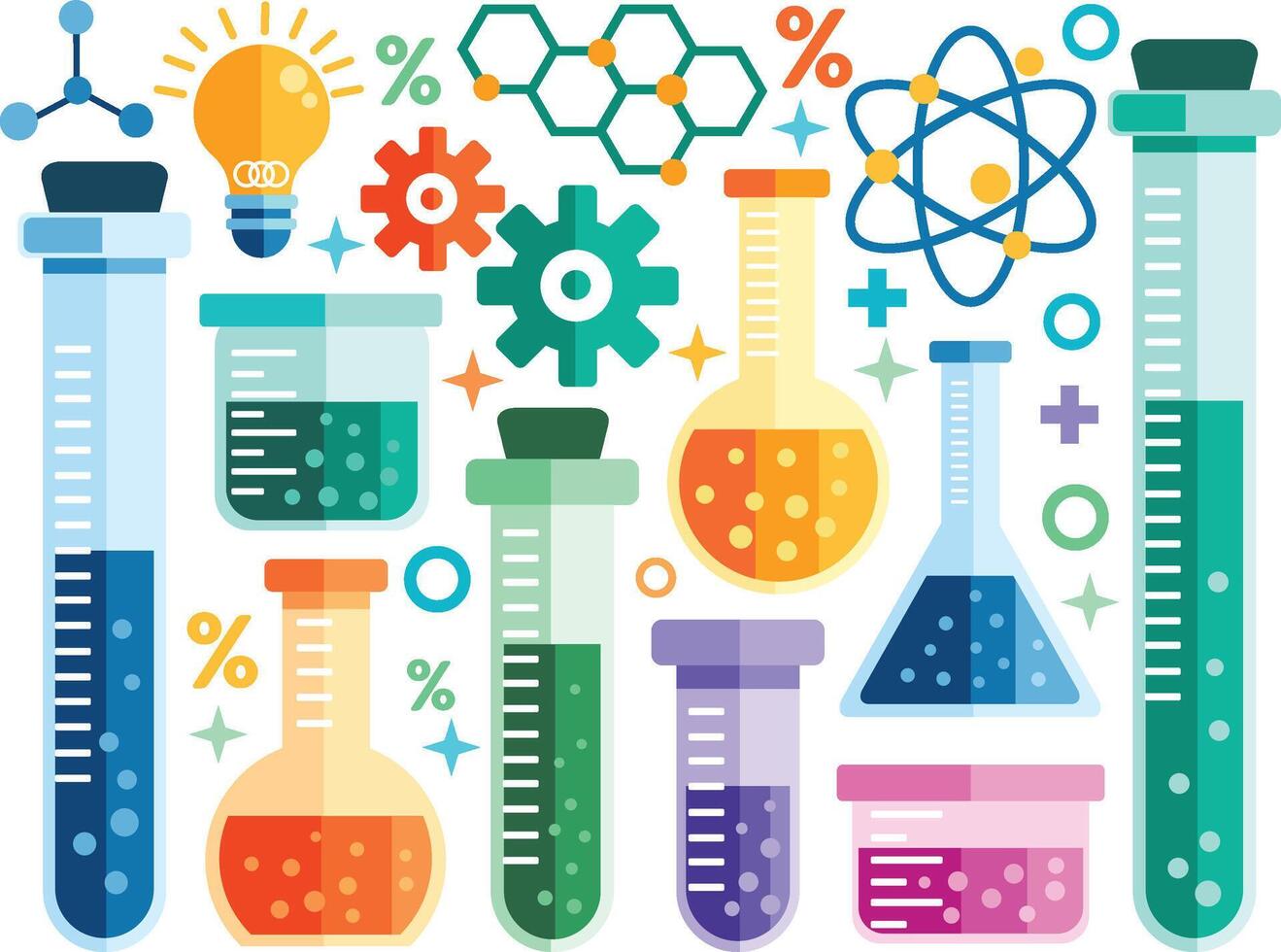 Chemistry Lab Elements Illustration vector