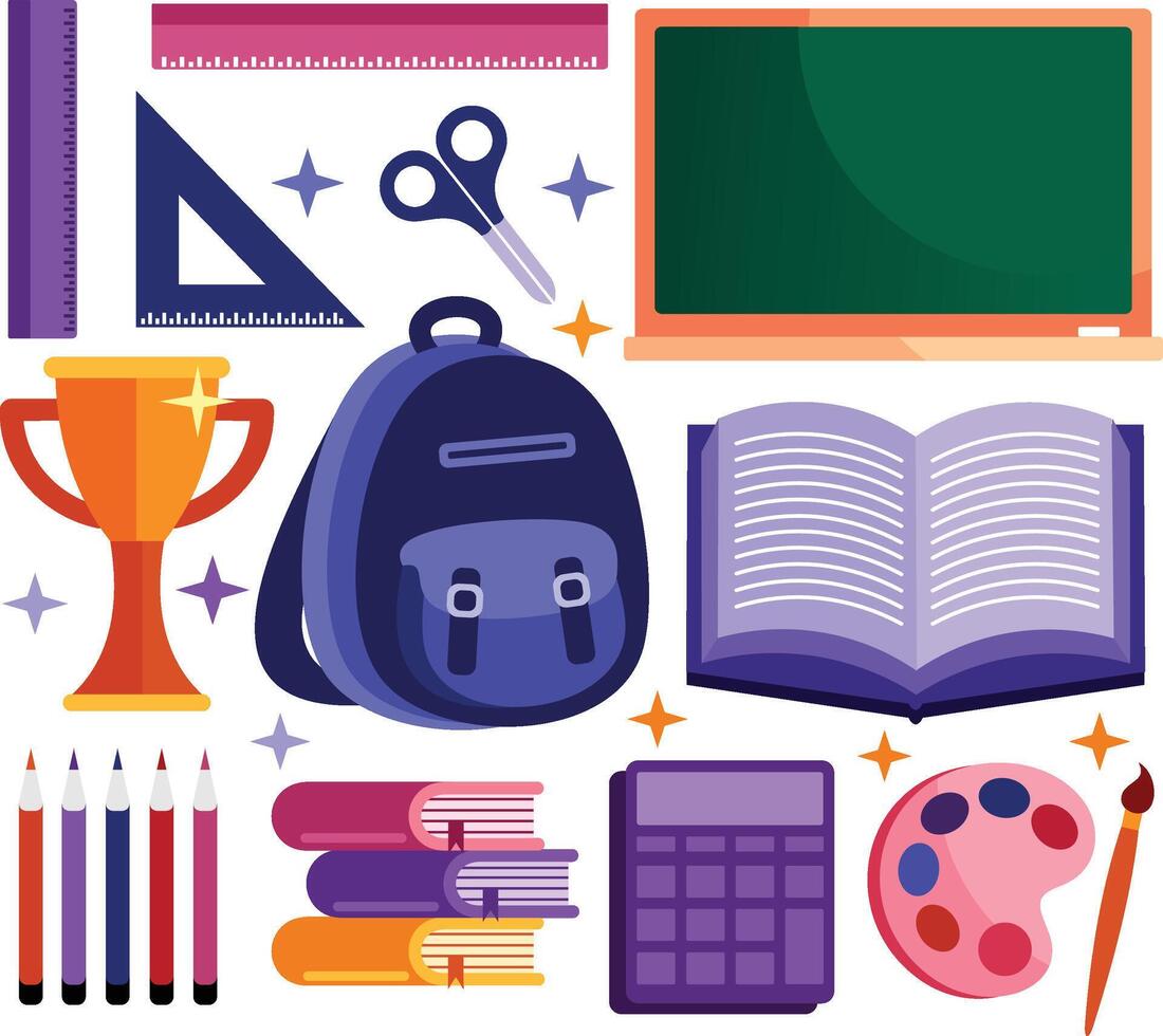 Back to School Elements Illustration vector