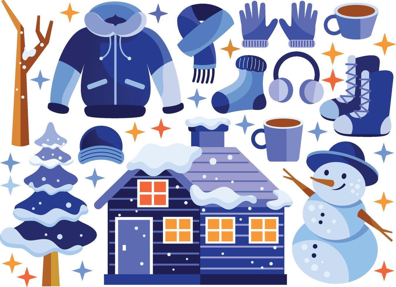 Winter Elements Illustration vector