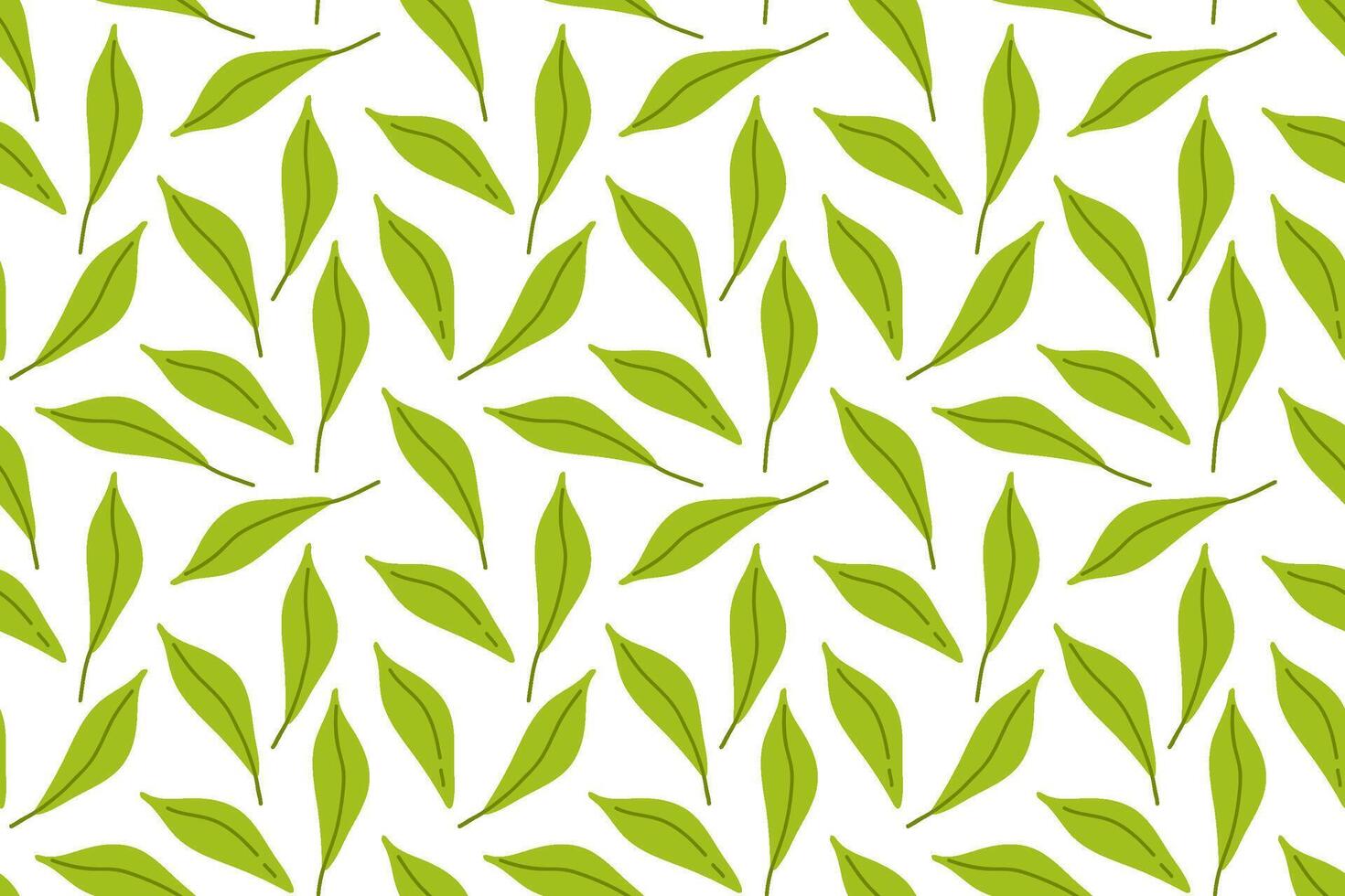 Green leaf patterns on a white background showcasing natural elements and design aesthetics vector