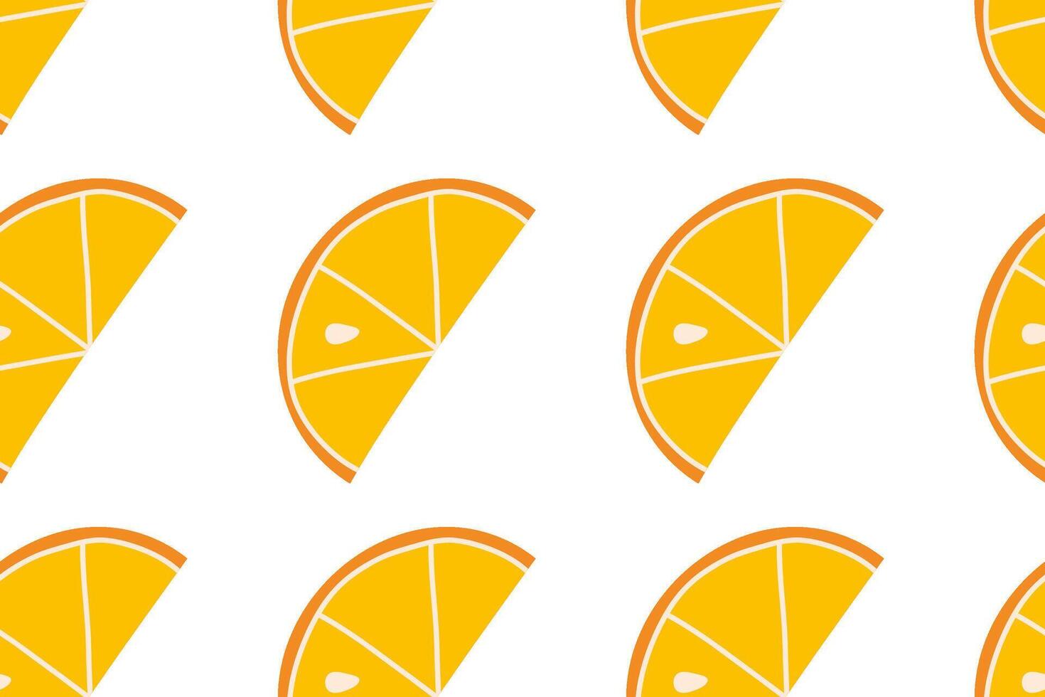 Bright and cheerful orange slices pattern on a white background showcasing fun and vibrant design vector