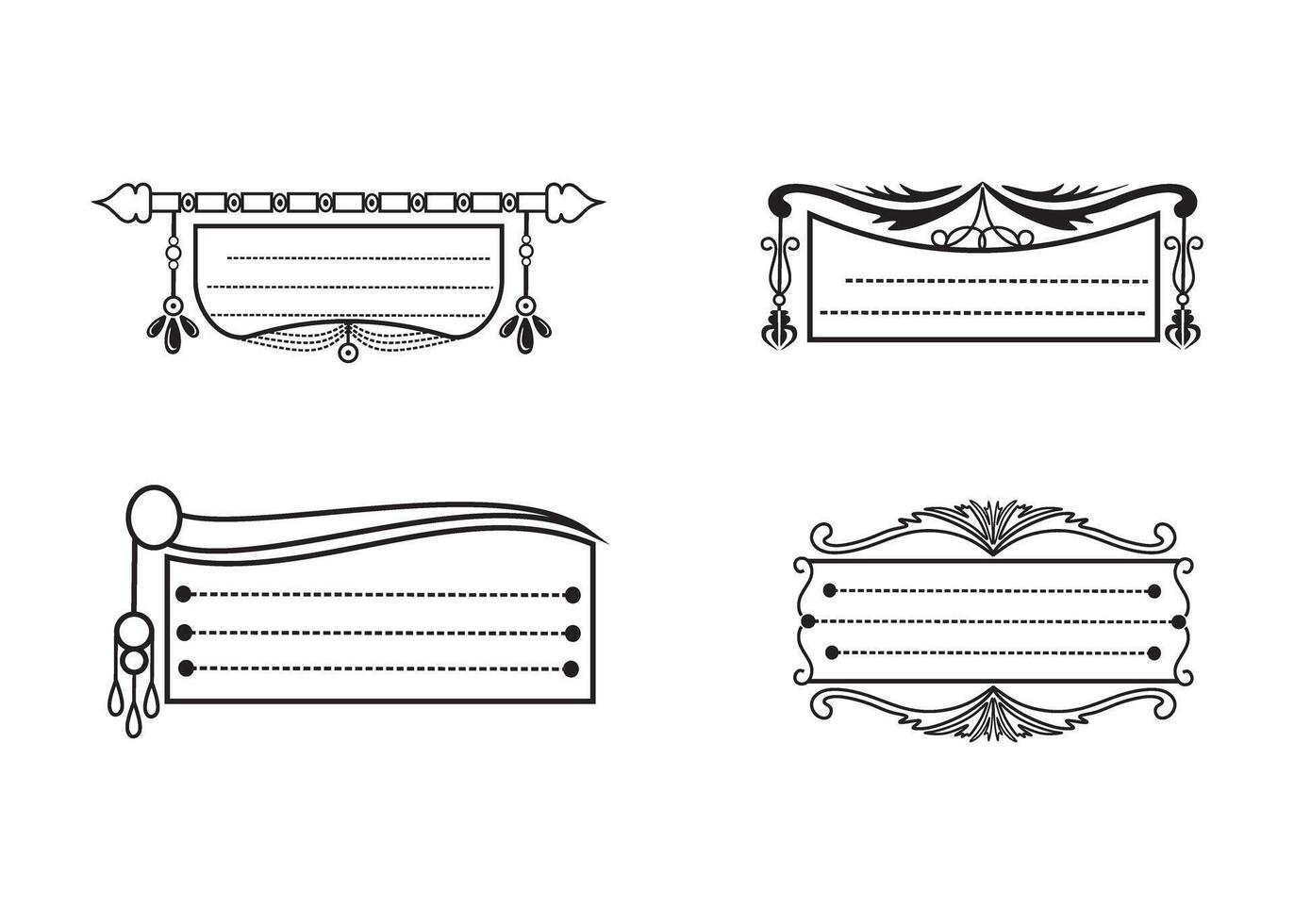 Set of vintage frames and labels illustration vector