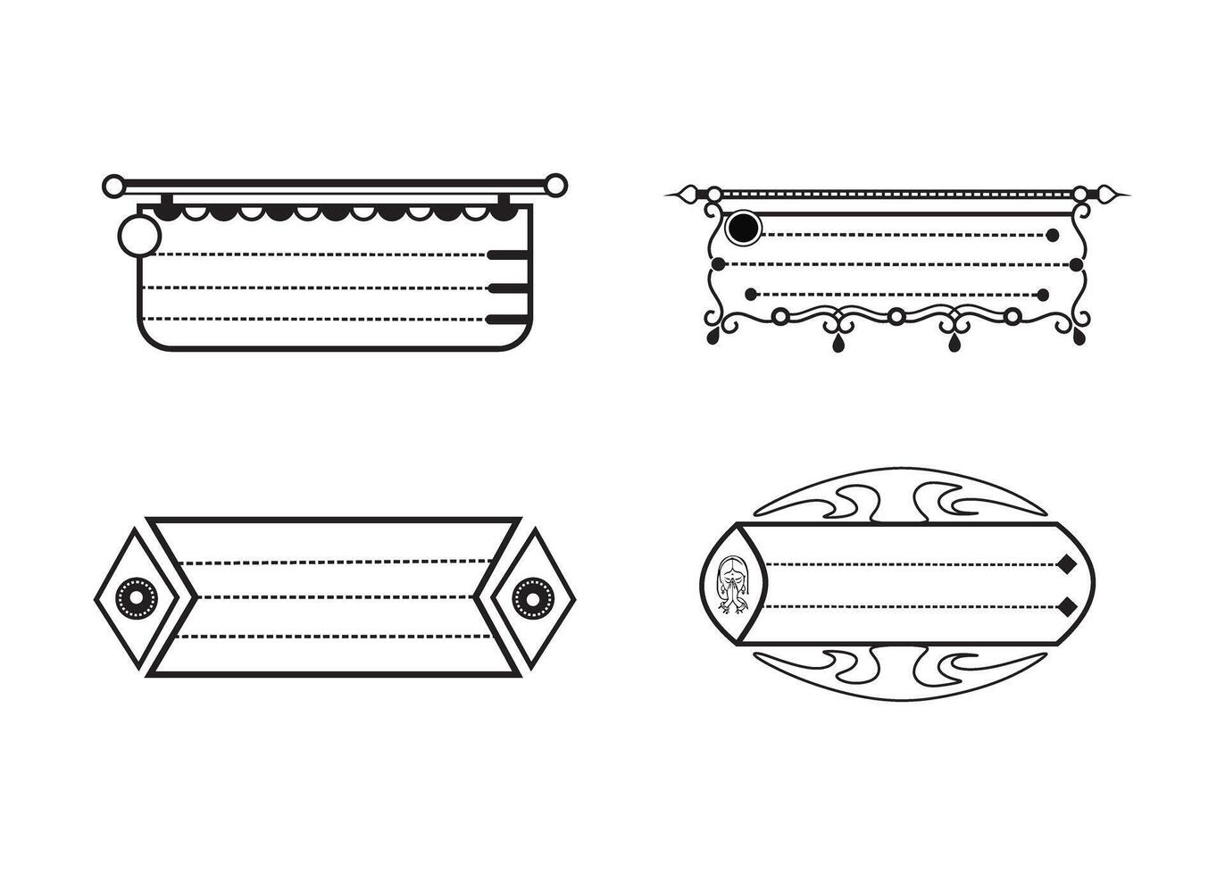 Four different types of frames and labels vector