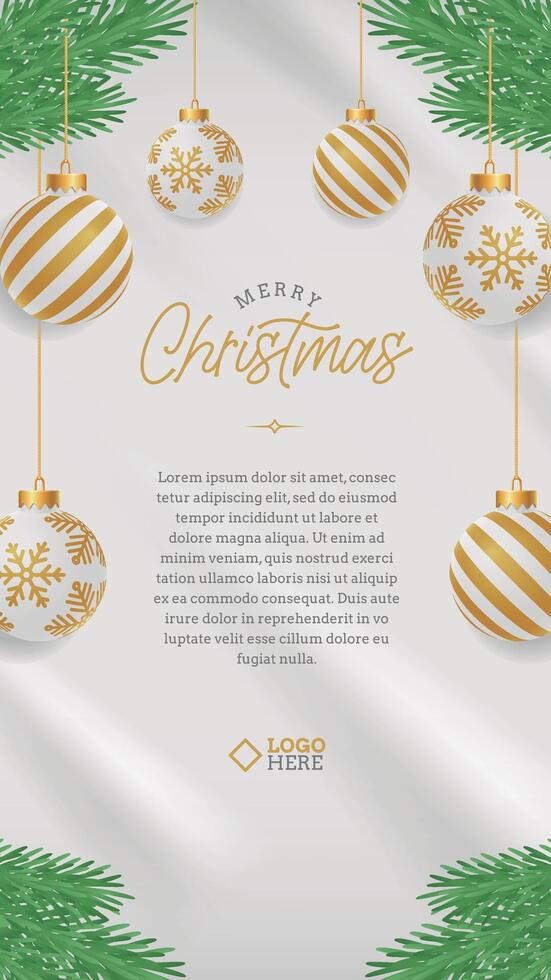 Merry Christmas greeting social media story vector