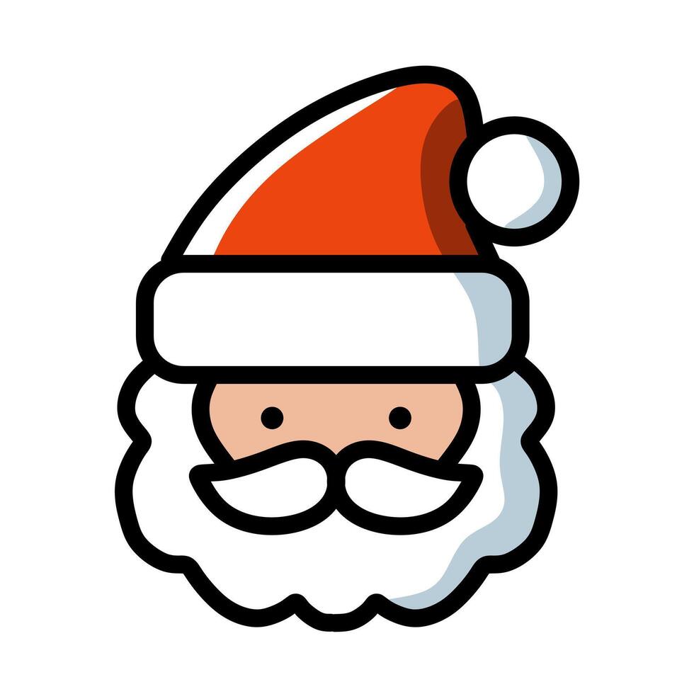 cute santa claus with red hat for icon vector