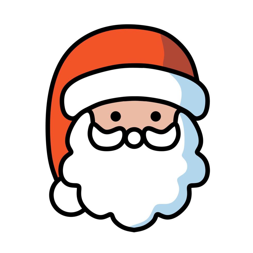 unique santa head icon for christmas decoration vector