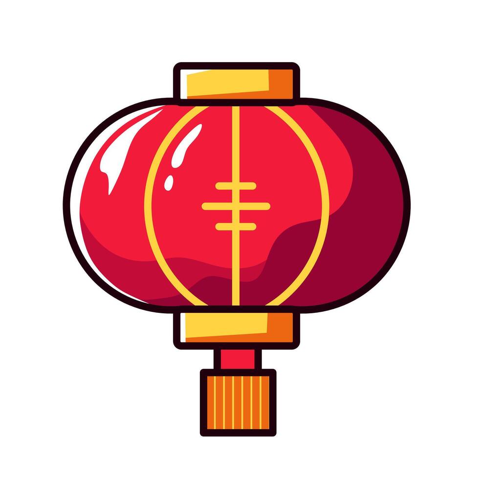Red round lanterns typical of Chinese New Year vector