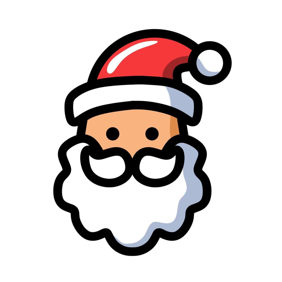 santa claus head wearing a red christmas hat vector