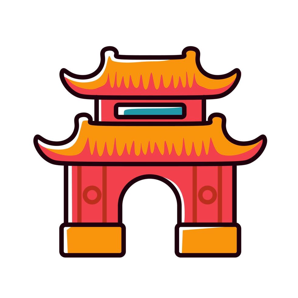 The cute red temple is suitable for use as an icon vector