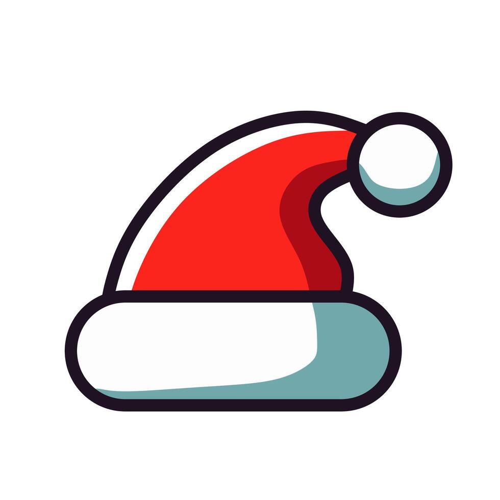 Cute red christmas hat for icon vector