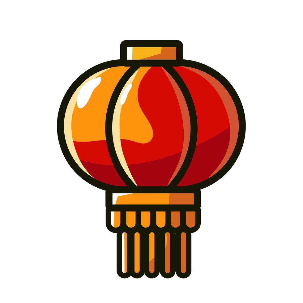 Cute Chinese New Year lanterns that emit light vector