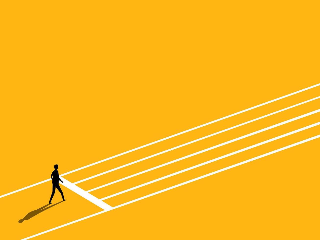 Starting a new job. Businessman at the start of the competition vector