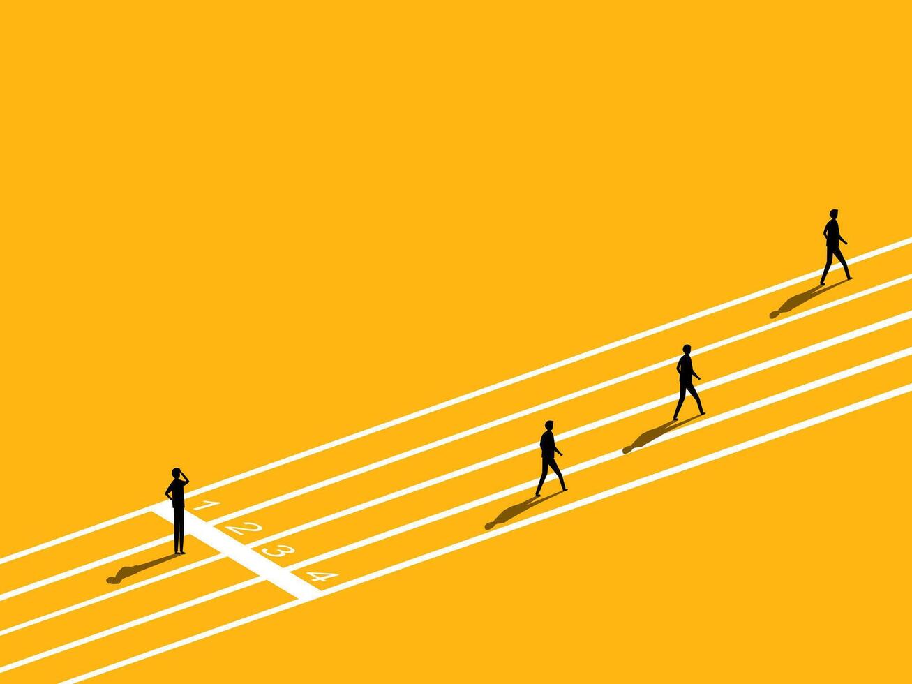 Loser, Laggard, Businessman loses from the start of the competition. vector