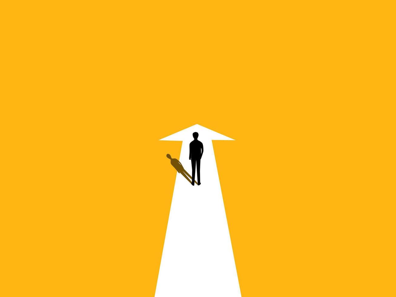 Business strategy, businessman moving forward with arrow, ambition, motivation vector