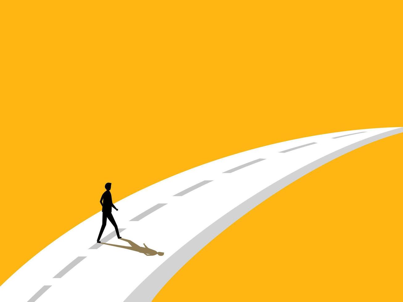 Ambition. Businessman on the Path of Opportunity. vector