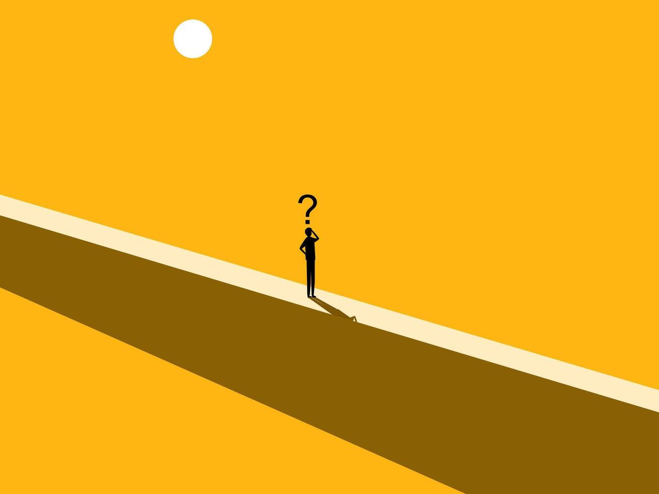 Overcoming Obstacles. Businessman Standing Thinking on the Wall. vector