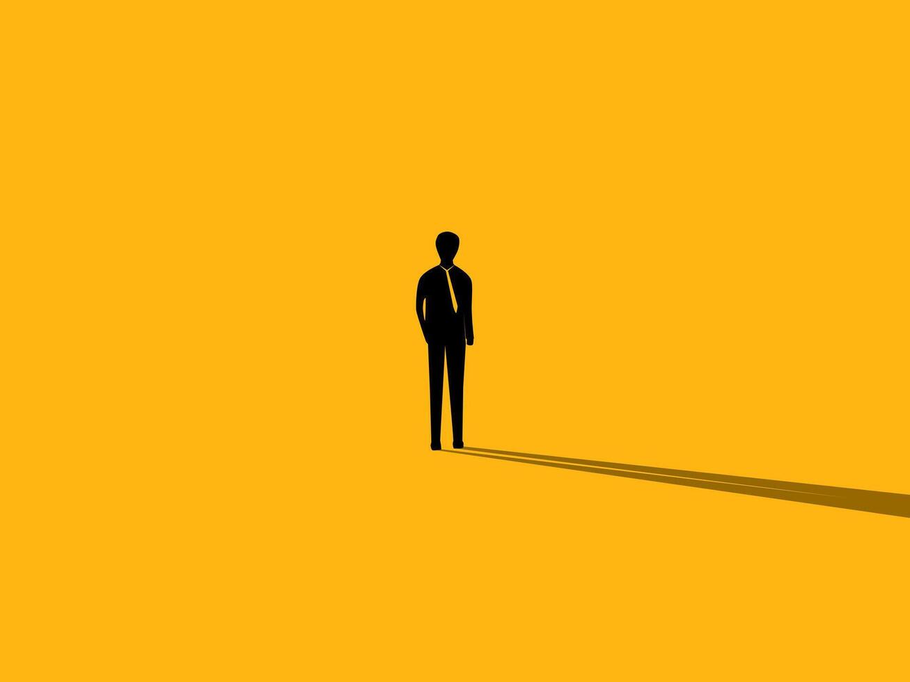 Confident businessman standing on an empty space. vector