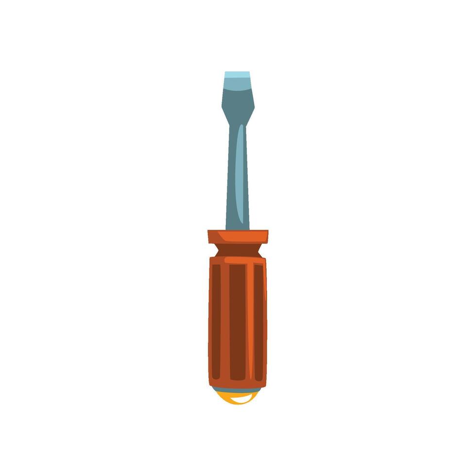 Screwdriver with Red Handle, Repair Tool Instrument Illustration vector