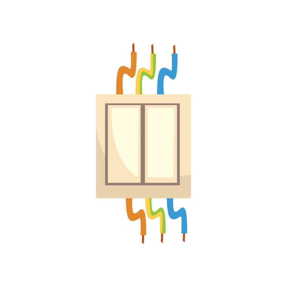 Light Switcher with Wires, Electrical Equipment Illustration vector