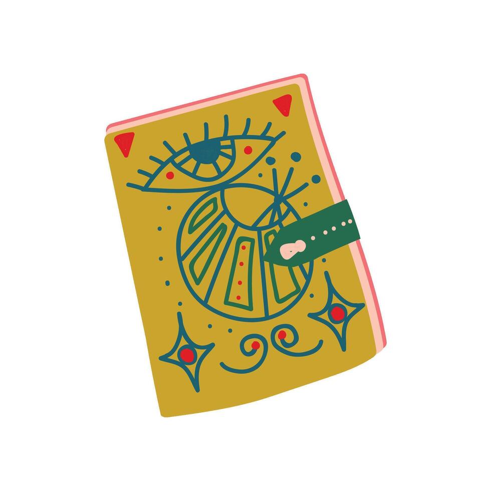 Witch Spell Book, Magic Object, Witchcraft Attribute Illustration vector