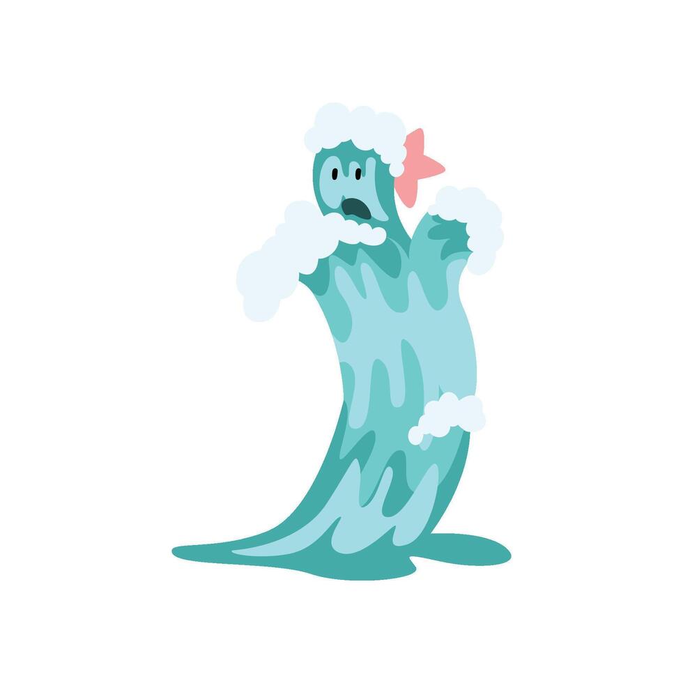 Water Elemental Cartoon Character, Fantasy Creature Illustration vector