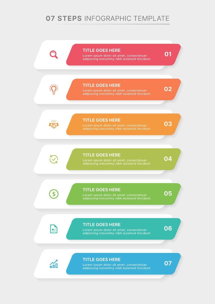 Weekly Planner Organizer Infographic Template Design with 7 Options vector