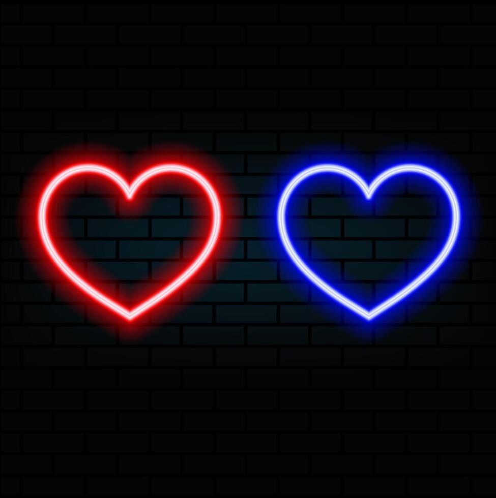 Neon heartbeat and pulse rate signal icon illustration background vector